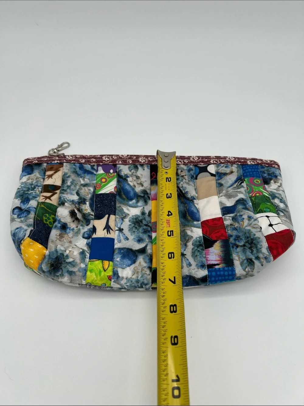 Handmade Scrappy Zippered Pouch with Inner Pocket for Makeup, Pencils and More!